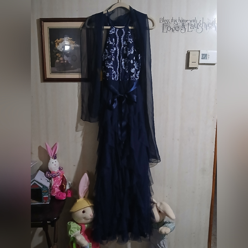 Gorgeous Navy Floral Formal Gown